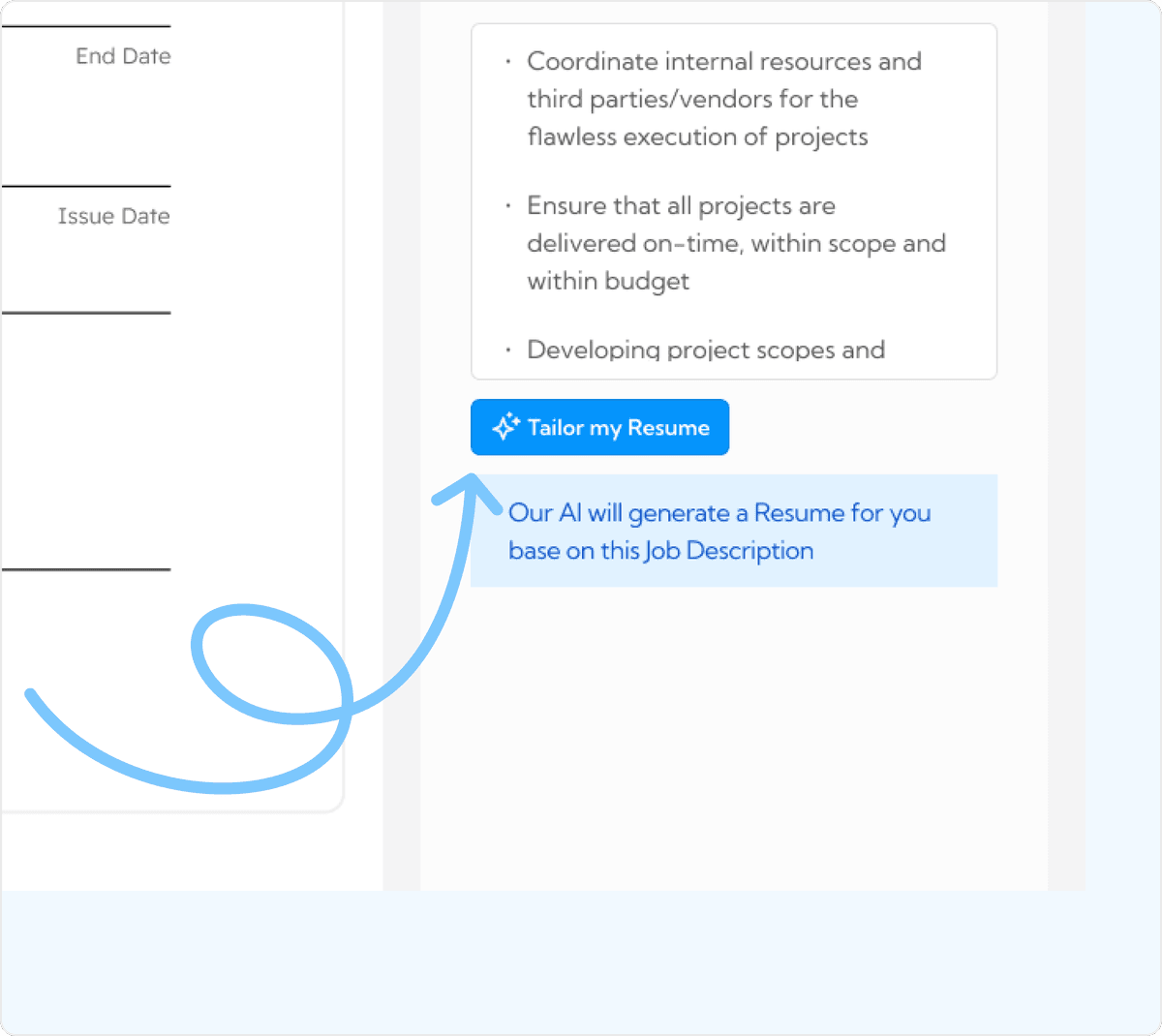ATS-friendly resume builder interface